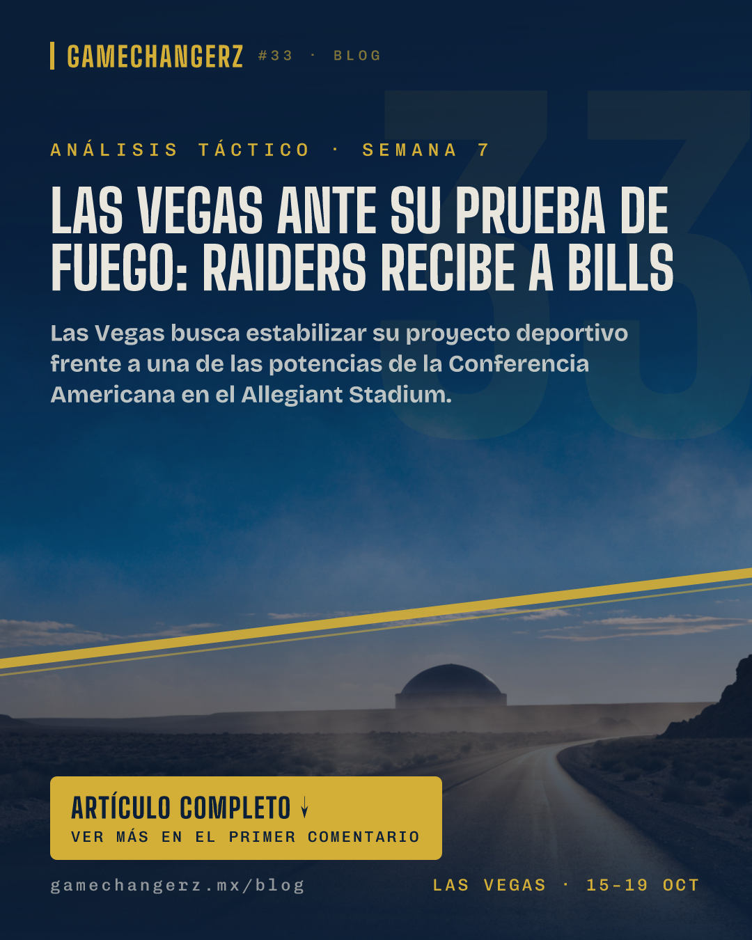 Las Vegas ante su prueba de fuego: Raiders recibe a Bills
