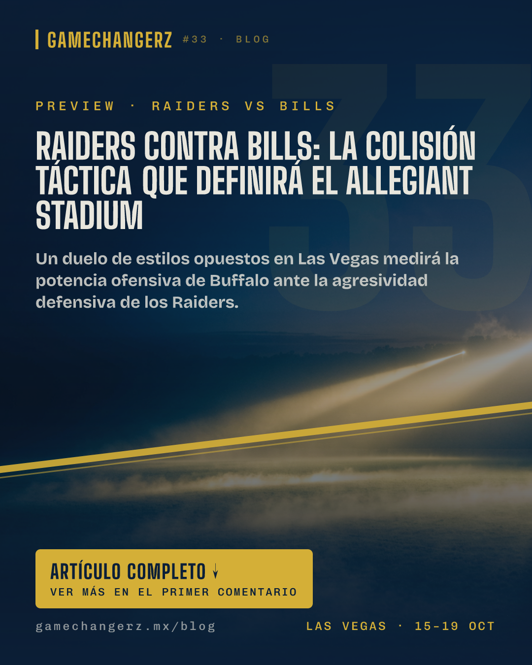 Raiders contra Bills: la colisión táctica que definirá el Allegiant Stadium